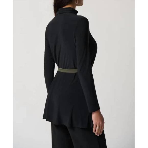 NEW JOSEPH RIBKOFF stripe tunic in black/avocado - Picture 4 of 4